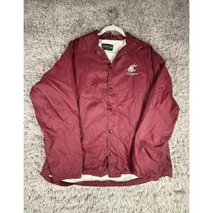 Vintage Washington State University Health Club Snap Button Jacket L Made In USA